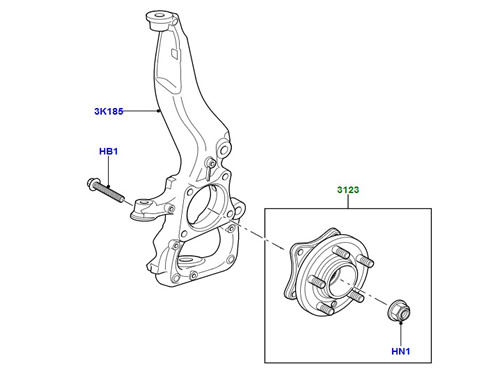 Front Crossmember / Knuckle &Hub