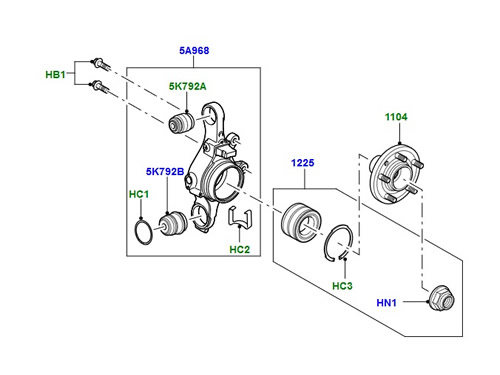 Rear Crossmember / Knuckle & Hub